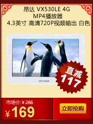 ���� VX530LE 4G MP4������ 4.3Ӣ�� ����720P��Ƶ��� ��ɫ